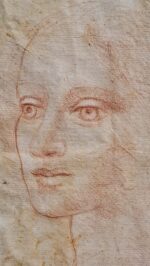 Sanguina volto di donna disegno su carta - immagine 3