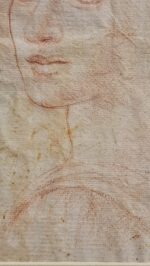 Sanguina volto di donna disegno su carta - immagine 2