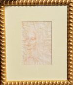 Sanguina volto di donna disegno su carta - immagine 4