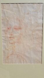 Sanguina volto di donna disegno su carta