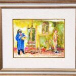 "Pittore e Modella olio su tavola