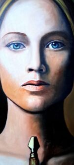 Figura Metropolista olio su tela di Antonio Sciacca - immagine 2