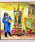 "Pittore e Modella olio su tavola - immagine 7