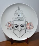 Piatto in Ceramica di Deruta Maschera 52 cm - immagine 4