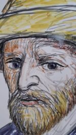 Piatto in Ceramica di Deruta Van Gogh Autoritratto 42 cm - immagine 6