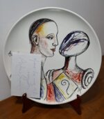 Piatto in Ceramica di Deruta Madonna Lignea e De Chirico 42 cm - immagine 5