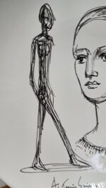 Piatto in Ceramica di Deruta Omaggio a Giacometti 46 cm - immagine 9