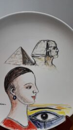 Piatto in Ceramica di Deruta L'occhio di Horus 36 cm - immagine 2