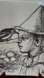 Piatto in Ceramica di Deruta Pinocchio quadrato 46 cm - immagine 5