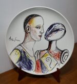 Piatto in Ceramica di Deruta Madonna Lignea e De Chirico 42 cm - immagine 7