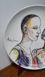 Piatto in Ceramica di Deruta Madonna Lignea e De Chirico 42 cm - immagine 3