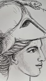 Piatto in Ceramica di Deruta Dea Greca Atena 46 cm - immagine 2