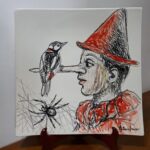 Piatto in Ceramica di Deruta Pinocchio quadrato 46 cm
