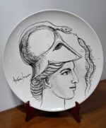 Piatto in Ceramica di Deruta Dea Greca Atena 46 cm