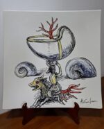 Piatto in Ceramica di Deruta Il Corallo quadrato 46 cm - immagine 6