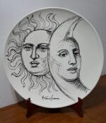 Piatto in Ceramica di Deruta Sole e Luna 46 cm - immagine 2