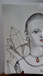 Piatto in Ceramica di Deruta Madonna Lignea quadrato 46 cm - immagine 5