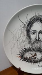 Piatto in Ceramica di Deruta Cristo 42 cm - immagine 3