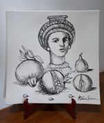 Piatto in Ceramica di Deruta Il Moro quadrato 46 cm