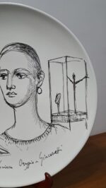 Piatto in Ceramica di Deruta Omaggio a Giacometti 46 cm - immagine 3