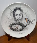 Piatto in Ceramica di Deruta Cristo 42 cm
