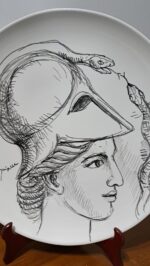 Piatto in Ceramica di Deruta Dea Greca Atena 46 cm - immagine 5