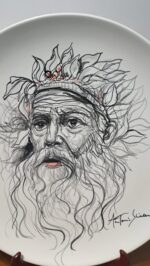 Piatto in Ceramica di Deruta Zeus 52 cm - immagine 4