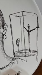 Piatto in Ceramica di Deruta Omaggio a Giacometti 46 cm - immagine 4