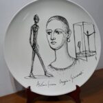 Piatto in Ceramica di Deruta Omaggio a Giacometti 46 cm