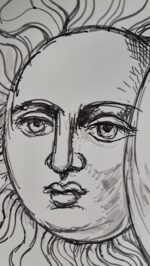 Piatto in Ceramica di Deruta Sole e Luna 46 cm - immagine 4