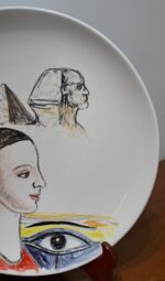 Piatto in Ceramica di Deruta L'occhio di Horus 36 cm - immagine 3