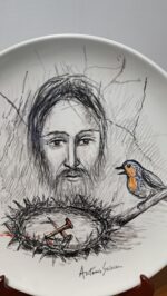 Piatto in Ceramica di Deruta Cristo 42 cm - immagine 6