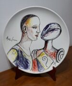 Piatto in Ceramica di Deruta Madonna Lignea e De Chirico 42 cm