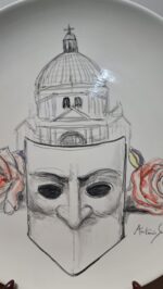 Piatto in Ceramica di Deruta Maschera 52 cm - immagine 5