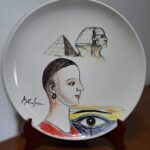 Piatto in Ceramica di Deruta L'occhio di Horus 36 cm