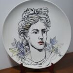 Piatto in Ceramica di Deruta Figura Greca 52 cm