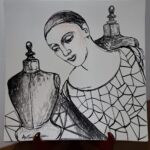 Piatto in Ceramica di Deruta Madonna Lignea quadrato 46 cm