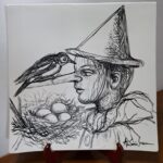 Piatto in Ceramica di Deruta Pinocchio quadrato 46 cm