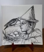 Piatto in Ceramica di Deruta Pinocchio quadrato 46 cm